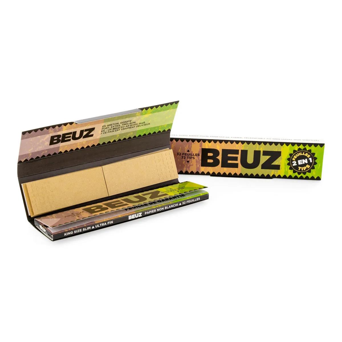 BEUZ valkaisemattomat sätkäpaperit King Size Slim + filtterit