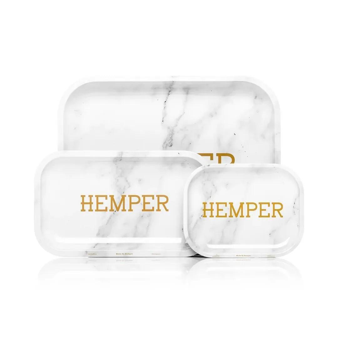 Hemper Luxe valkoinen marmori -kääretarjotin