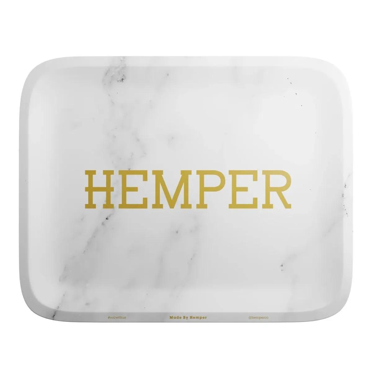Hemper Luxe valkoinen marmori -kääretarjotin