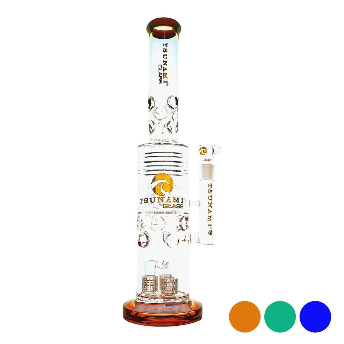 Tsunami Glass Barrel Showerhead Drum Honeycomb Bong 20''