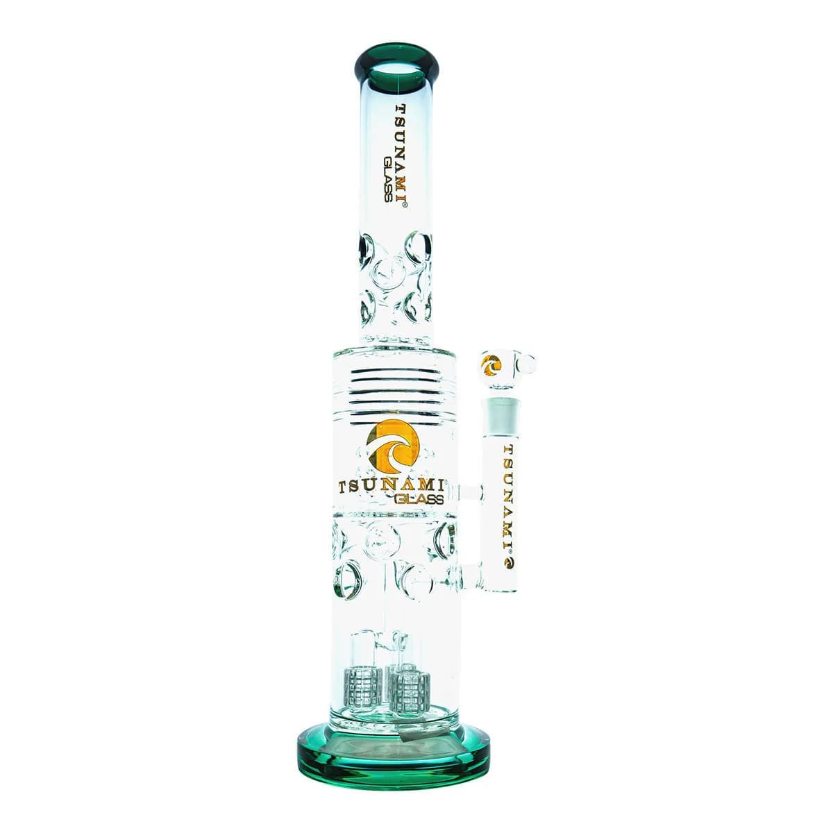 Tsunami Glass Barrel Showerhead Drum Honeycomb Bong 20''