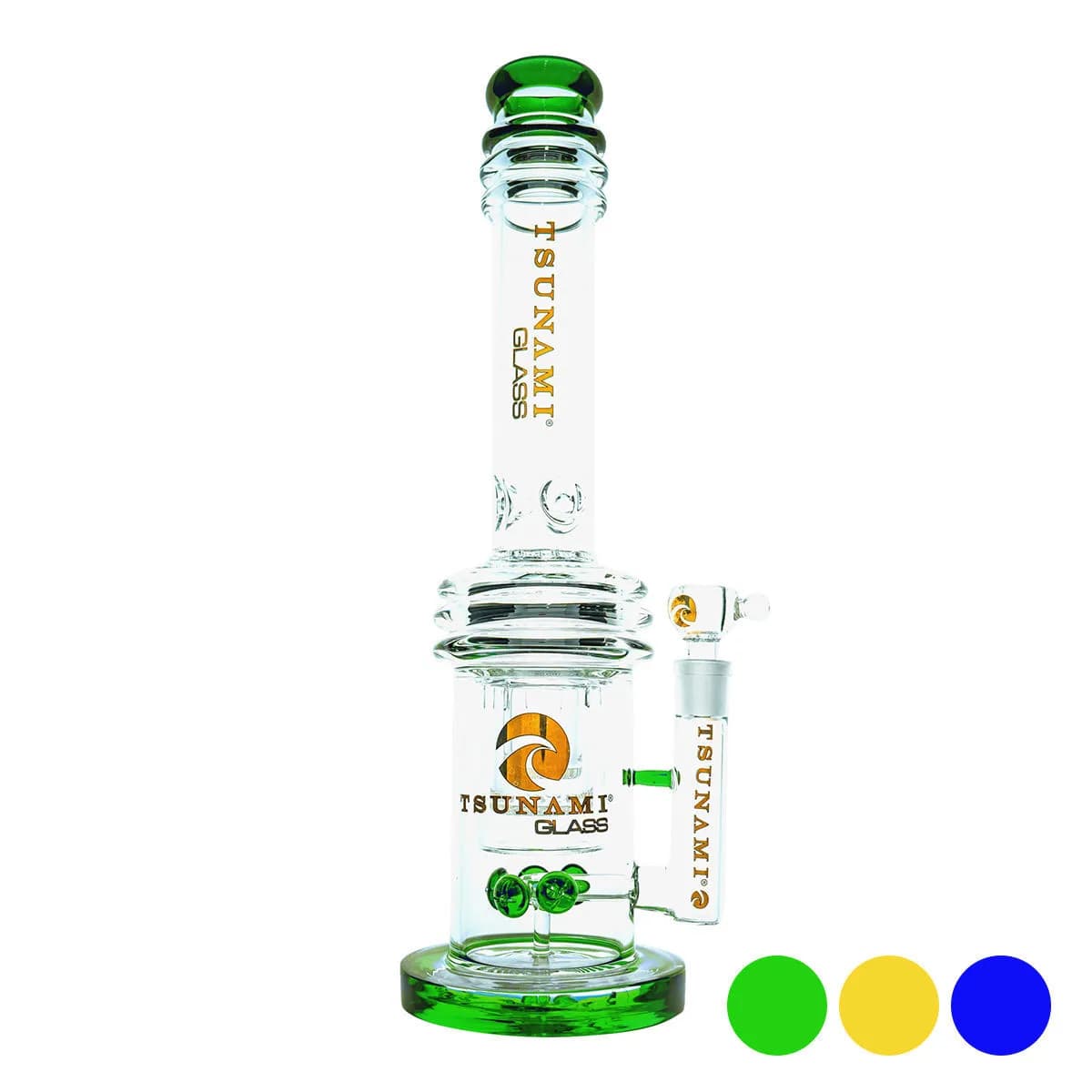 Button Double Honeycomb Perc -bongi 16" (Tsunami Glass)