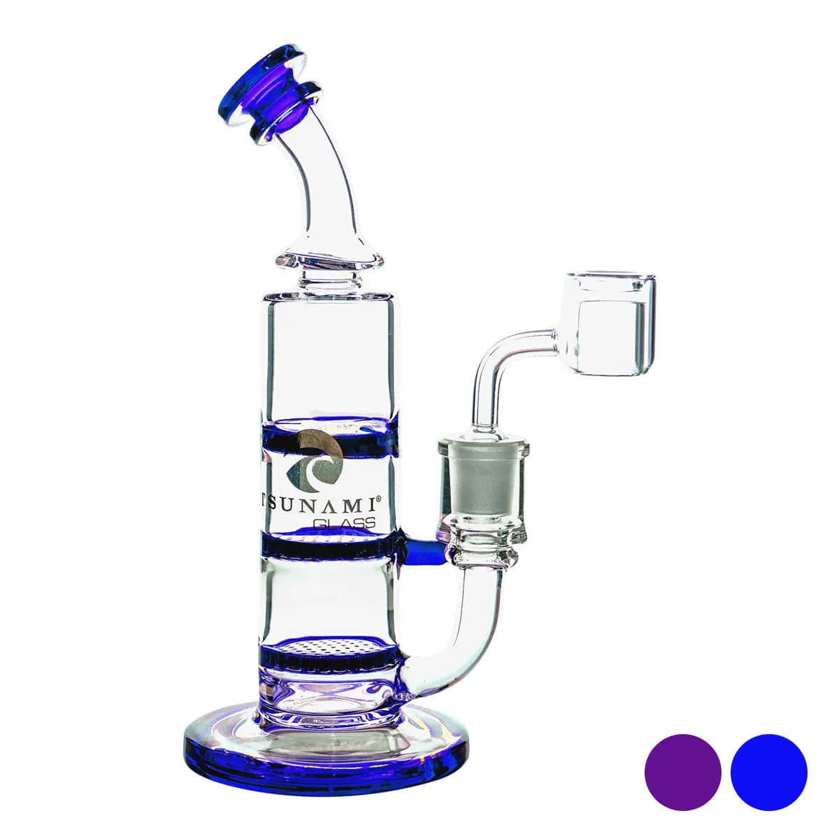 Tsunami Glass Double Honeycomb Turbine Dab Rig 8″