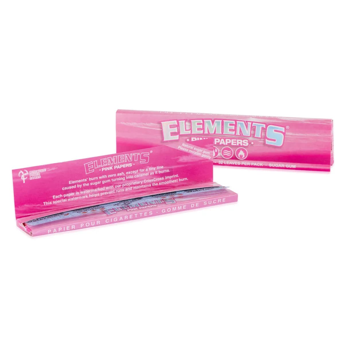 Elements King Size Slim vaaleanpunaiset sätkäpaperit
