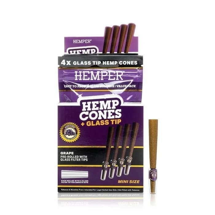 Hemp Cones 1¼ hamppusätkäpaperit + lasipäät 4 kpl