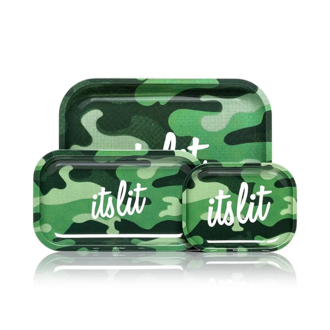 It's Lit! vaaleanvihreä maastokuvioitu kääretarjotin