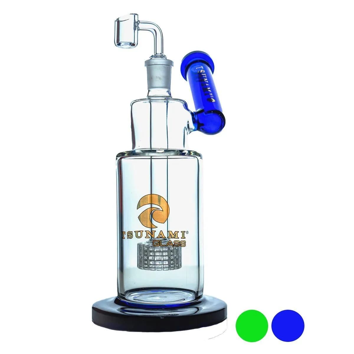 Tsunami Glass Side Neck Shower Head Dab Rig 10'' sivukaulainen bongi