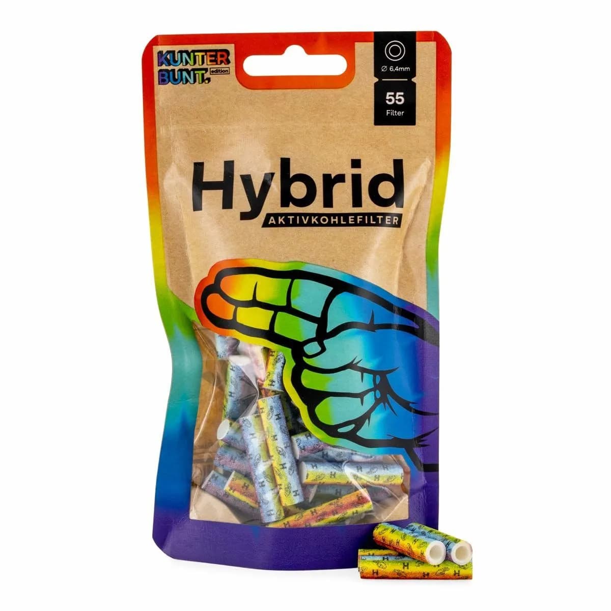 Hybrid Supreme värilliset aktiivihiilisuodattimet – 55 kpl pussi