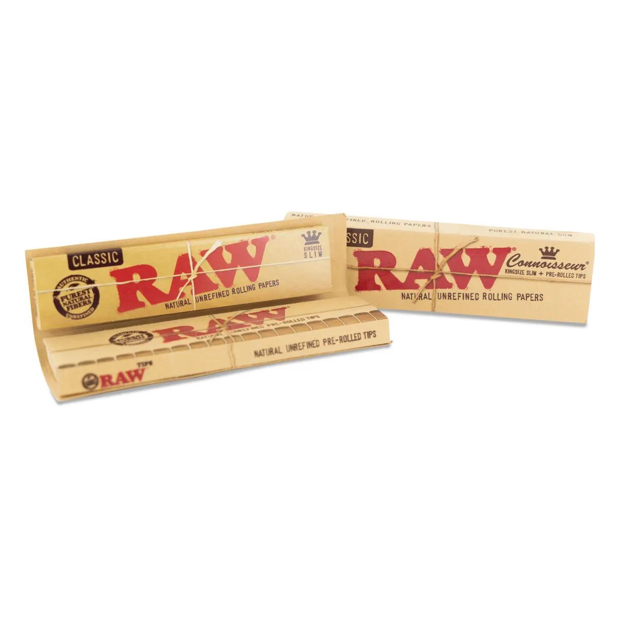 RAW Connoisseur sätkäpaperit King Size + esirullatut filtterit